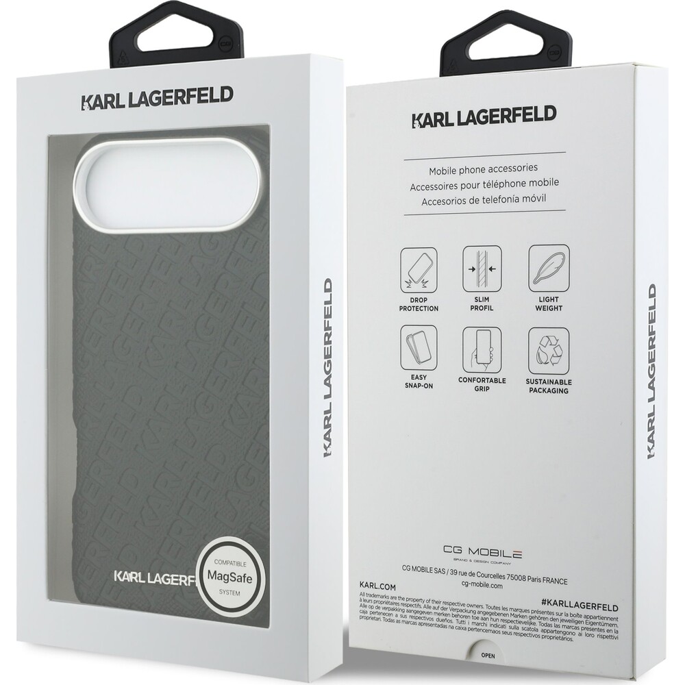 Karl-Lagerfeld-Grained-PU-Repeated-Logo-MagSafe-kryt-iPhone-Air-cerny