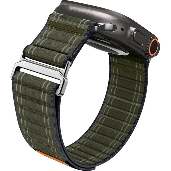 Spigen-Fabric-Band-reminek-hook-and-loop-Apple-Watch-49-46-45-44mm-zeleny