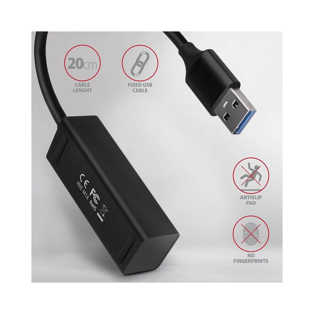 AXAGON-HUEM1A-4x-USB-3-2-Gen-1-MINI-hub-kovovy-kabel-USBA-20cm
