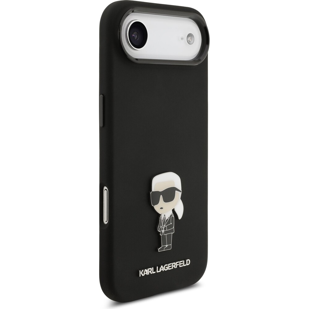 Karl-Lagerfeld-Liquid-Silicone-Metal-Ikonik-kryt-iPhone-Air-cerny