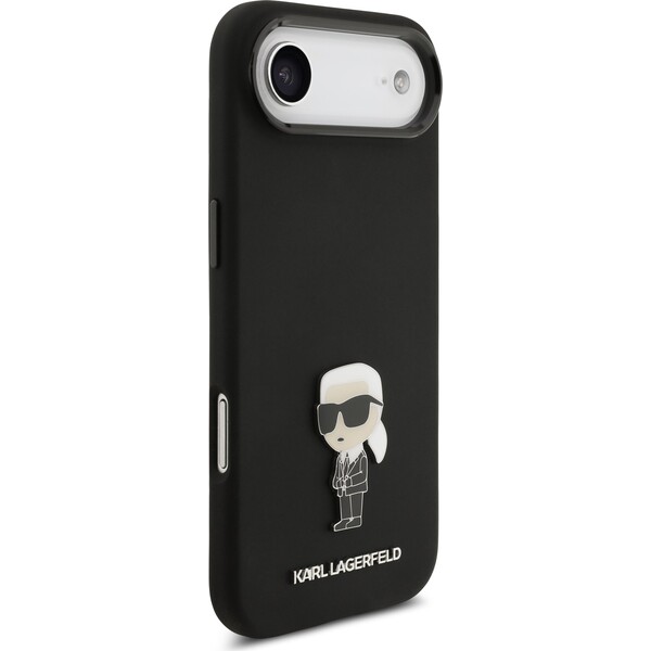 Karl-Lagerfeld-Liquid-Silicone-Metal-Ikonik-kryt-iPhone-Air-cerny