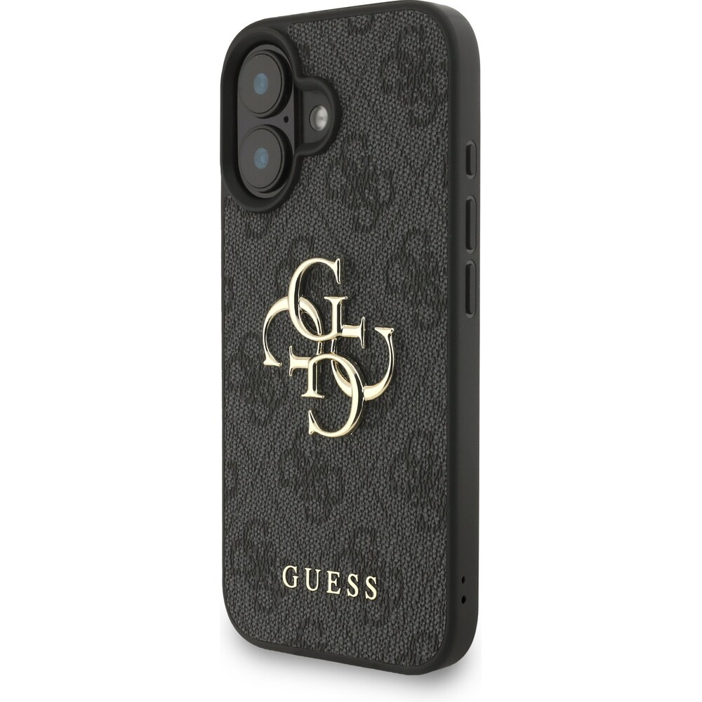 Guess-PU-4G-Metal-Logo-Strap-kryt-iPhone-16-cerny