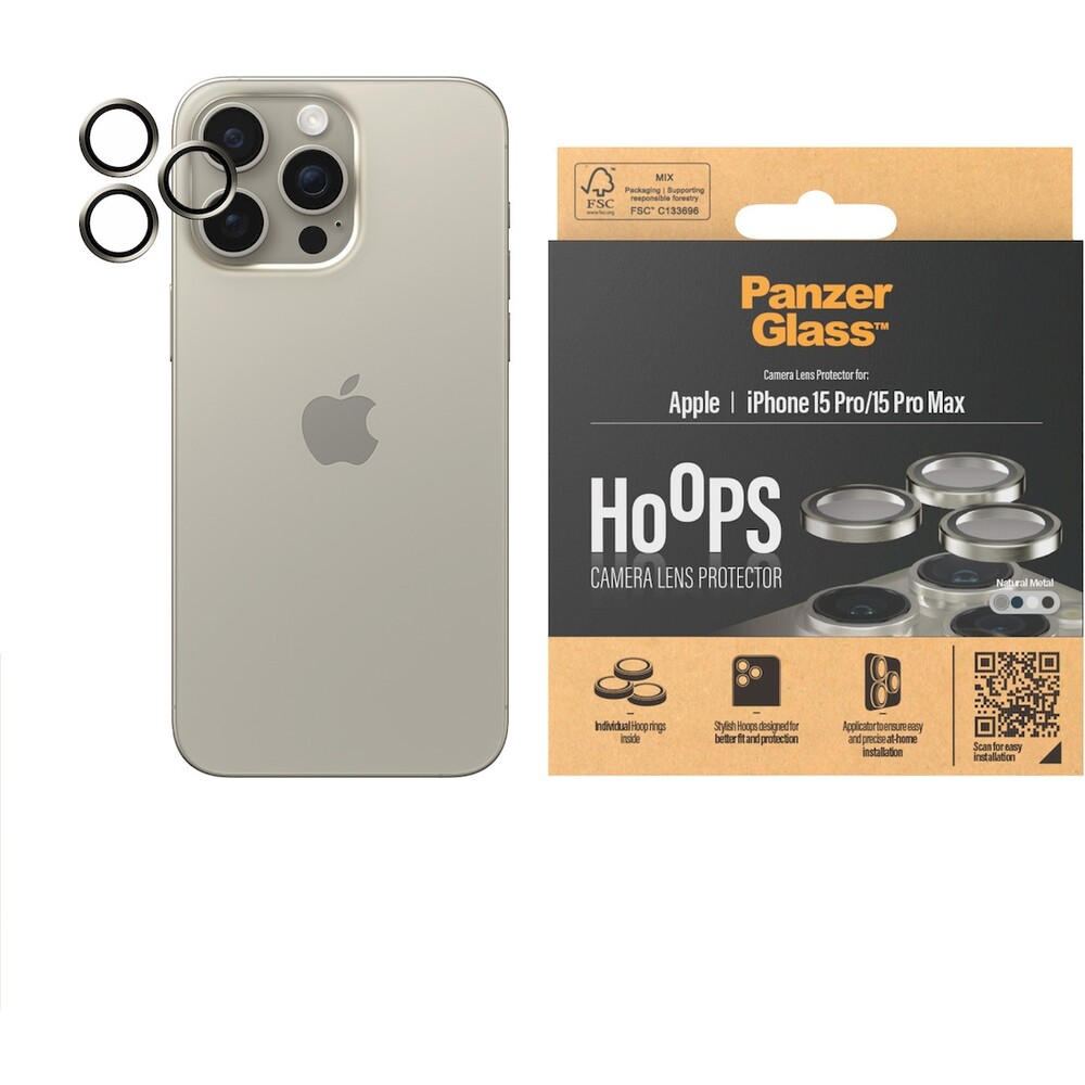 PanzerGlass-HoOps-ochranne-krouzky-Apple-iPhone-16-Pro-16-Pro-Max-15-Pro-15-Pro-Max-prirodni-hlinik
