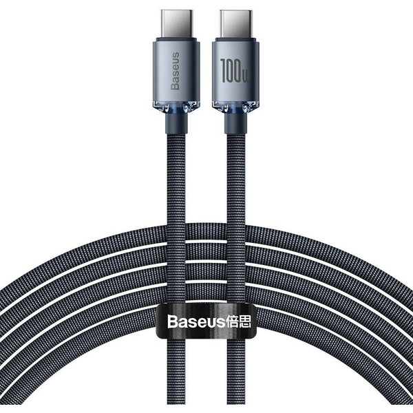 Baseus-Crystal-Shine-USB-C-USB-C-napajeci-kabel-100W-2m-cerny