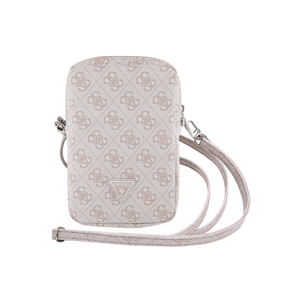 Guess-PU-4G-Triangle-Logo-Wallet-Phone-Bag-Zipper-ruzovy