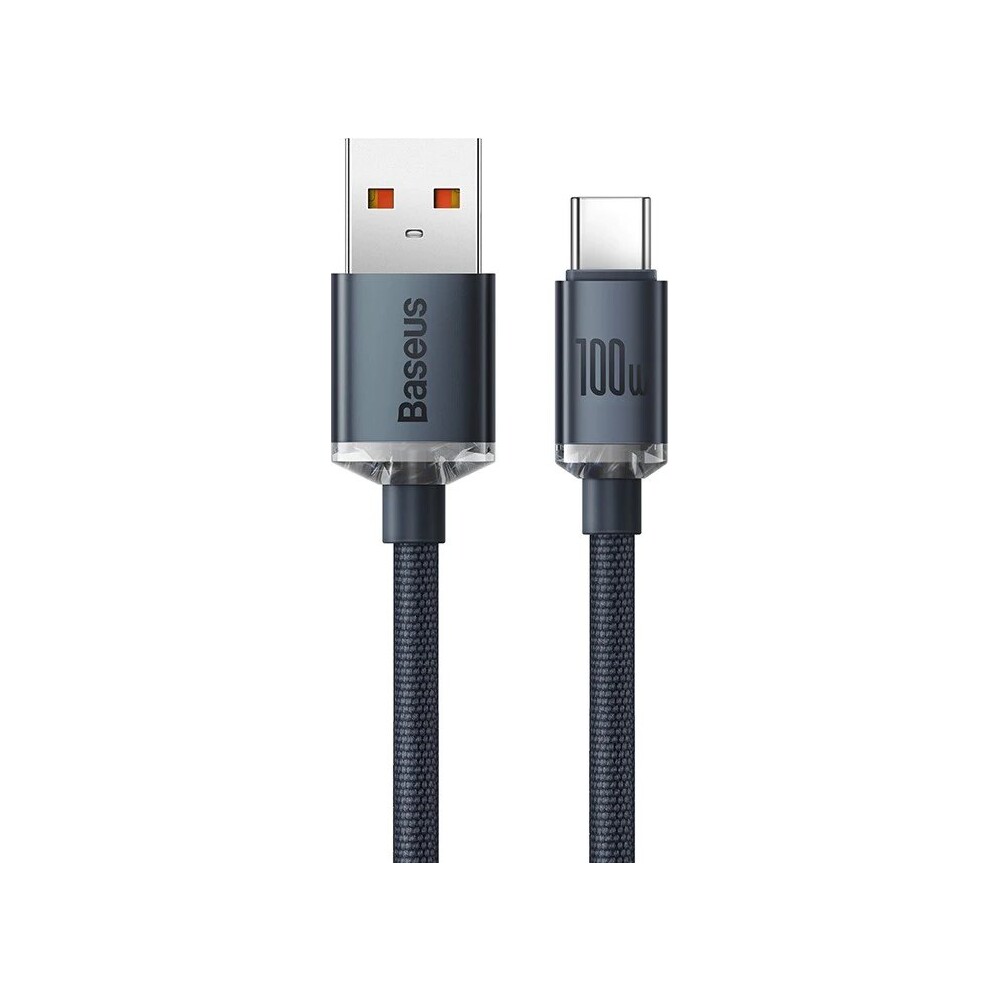 Baseus-Crystal-Shine-USB-A-USB-C-napajeci-kabel-100W-1-2m-cerny
