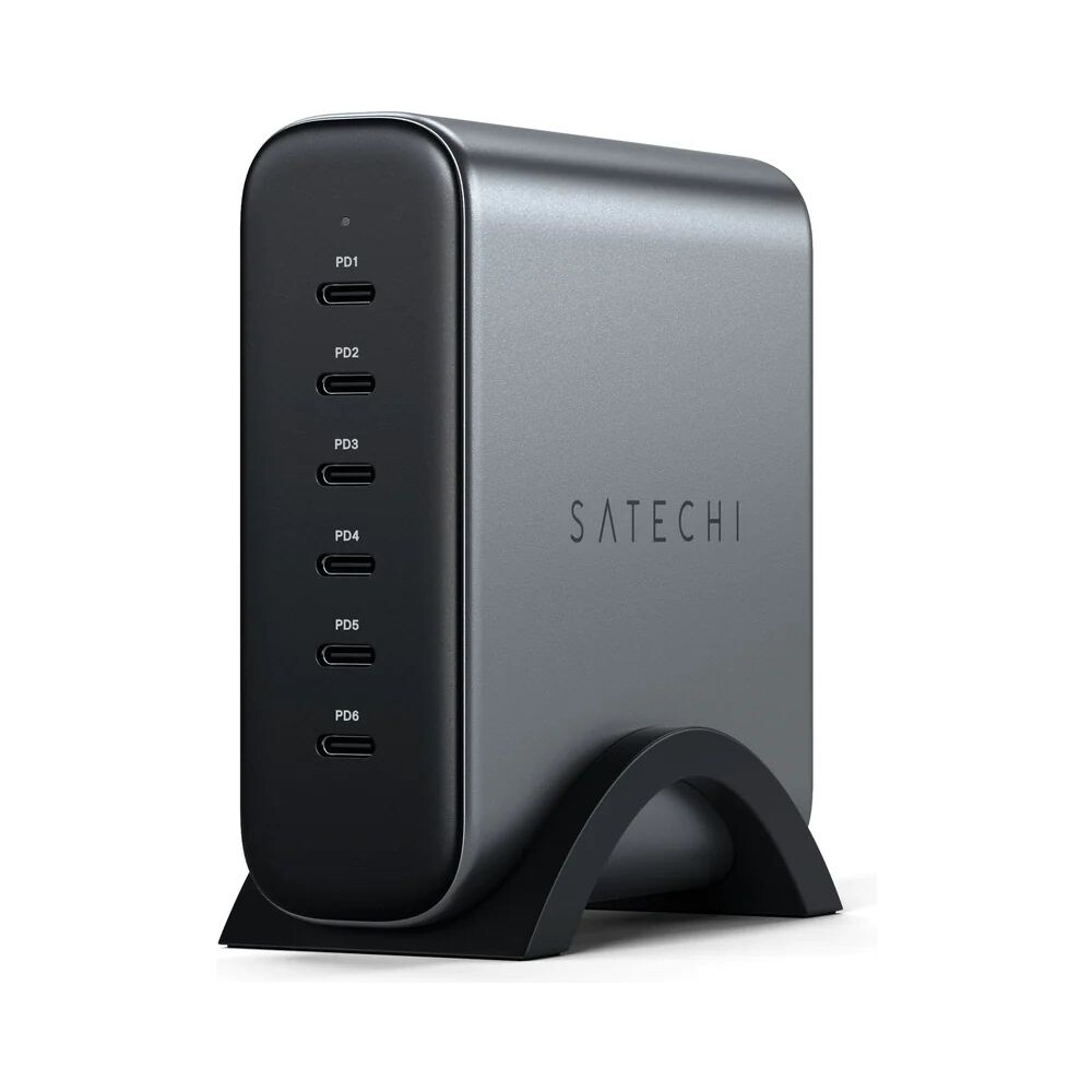 Satechi-200W-6x-USB-C-nabijeci-adapter-sedy