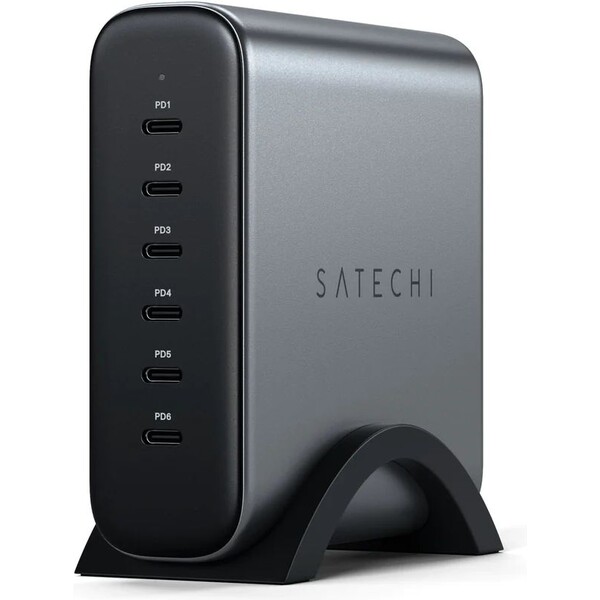 Satechi-200W-6x-USB-C-nabijeci-adapter-sedy
