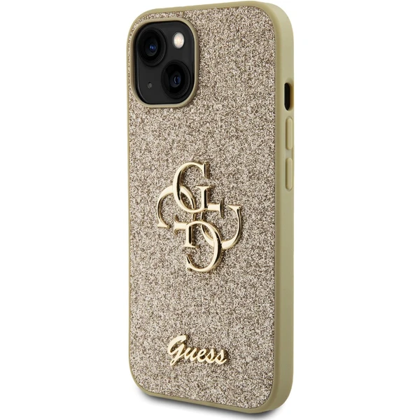 Guess PU Fixed Glitter 4G Metal Logo kryt iPhone 15 zlatý - Pouzdra - Obrázek 2RX4000701