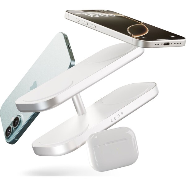 ZENS-Quattro-Charger-Pro-4-MagSafe-Qi2-nabijeci-stanice-4x-15W-bila