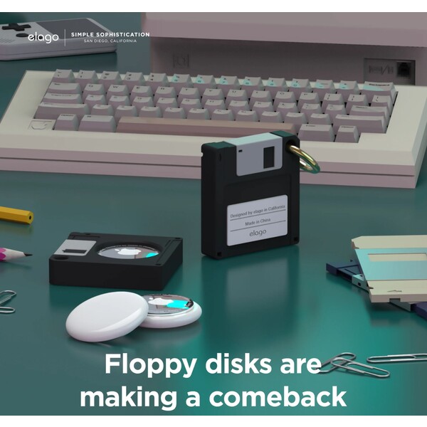 ELAGO-Floppy-Disk-pouzdro-pro-Apple-AirTag-cerne