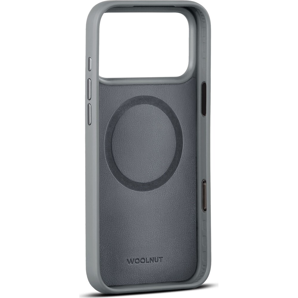 Woolnut-MagSafe-kozeny-kryt-iPhone-17-Pro-Max-sedy