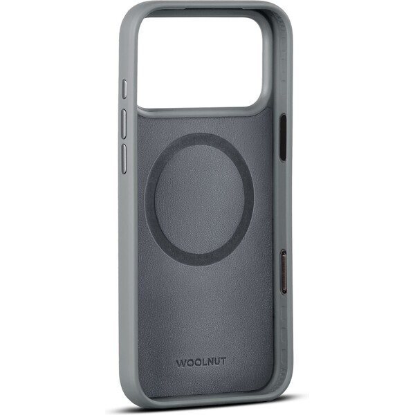 Woolnut-MagSafe-kozeny-kryt-iPhone-17-Pro-Max-sedy