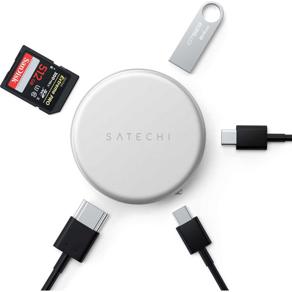 Satechi-OntheGo-5-in-1-Multiport-Adapter-MacBook-Neo-stribrny