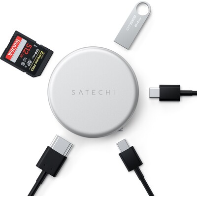 Satechi OntheGo 5-in-1 Multiport Adapter (MacBook Neo) stříbrný