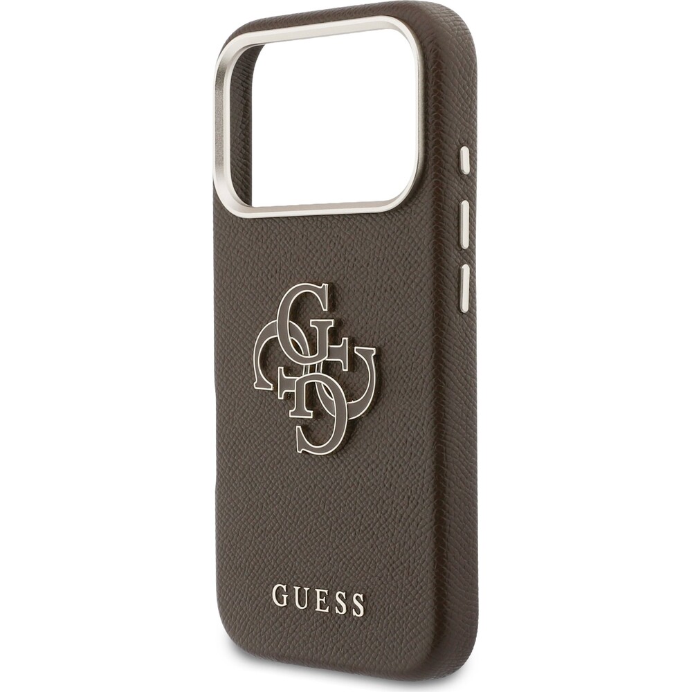 Guess-PU-Resin-Logo-kryt-iPhone-17-Pro-hnedy