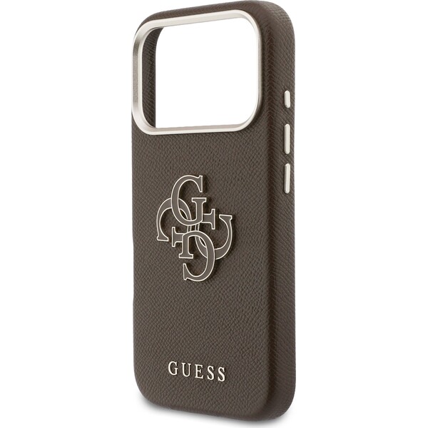 Guess-PU-Resin-Logo-kryt-iPhone-17-Pro-hnedy