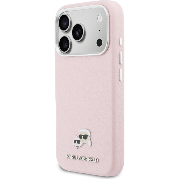 Karl-Lagerfeld-PU-Karl-and-Choupette-Heads-Pins-MagSafe-kryt-iPhone-17-Pro-Max-ruzovy