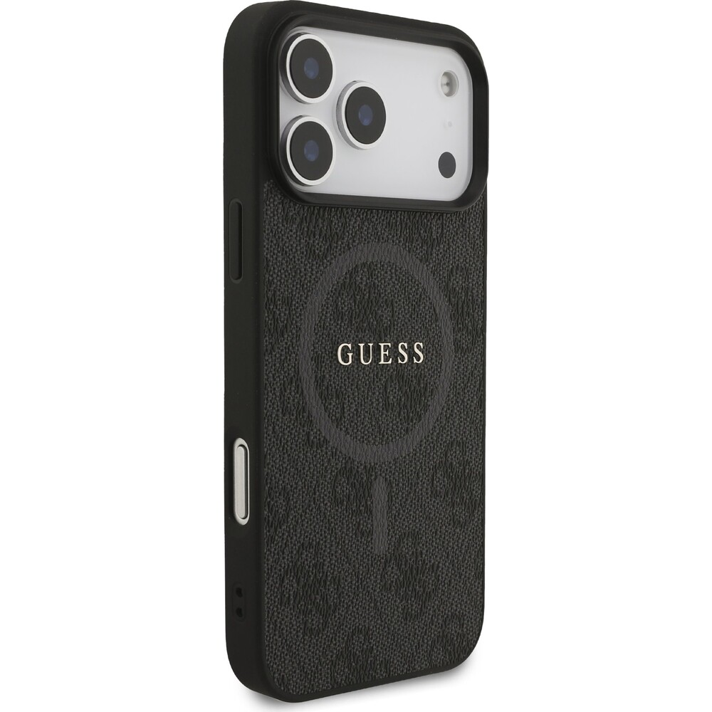 Guess-PU-Leather-4G-Colored-Ring-MagSafe-Zadni-Kryt-pro-iPhone-17-Pro-Max-cerny