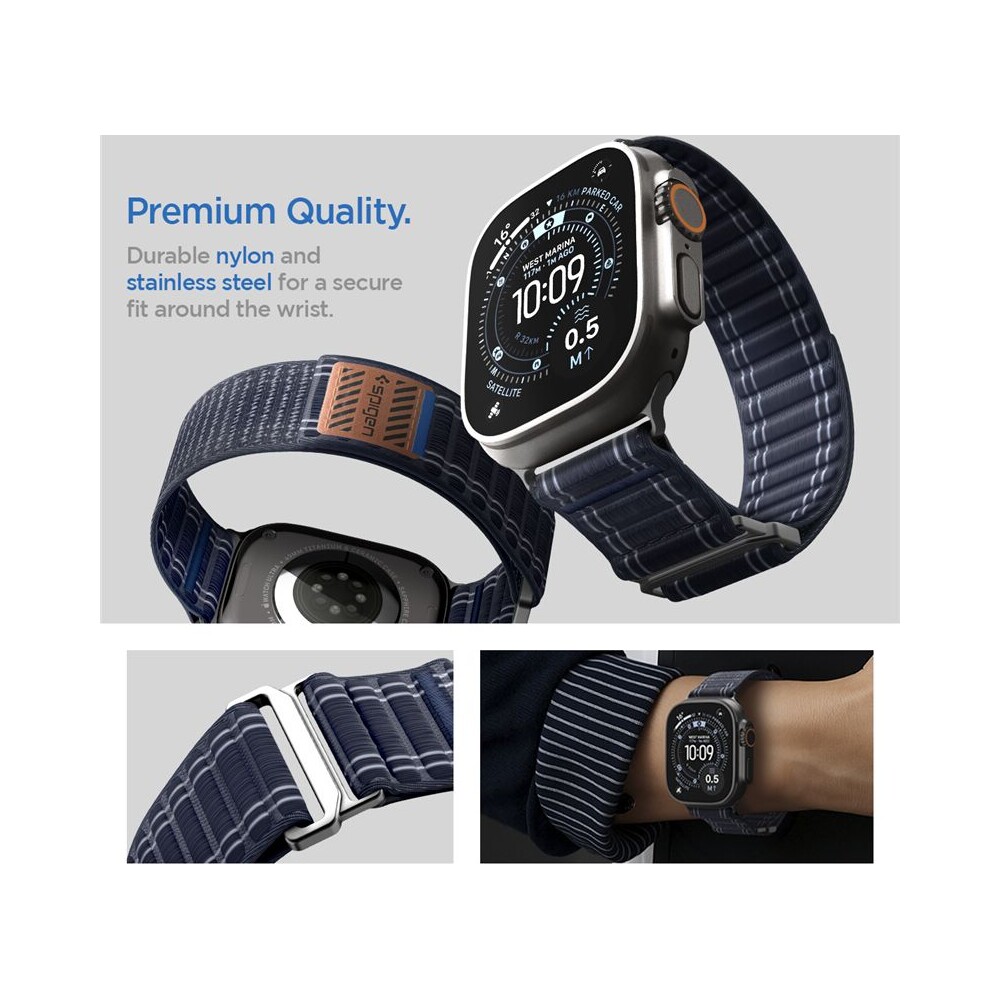 Spigen-Fabric-Band-reminek-hook-and-loop-Apple-Watch-49-46-45-44mm-namorne-modry