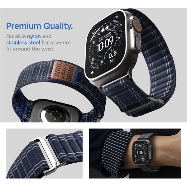 Spigen-Fabric-Band-reminek-hook-and-loop-Apple-Watch-49-46-45-44mm-namorne-modry