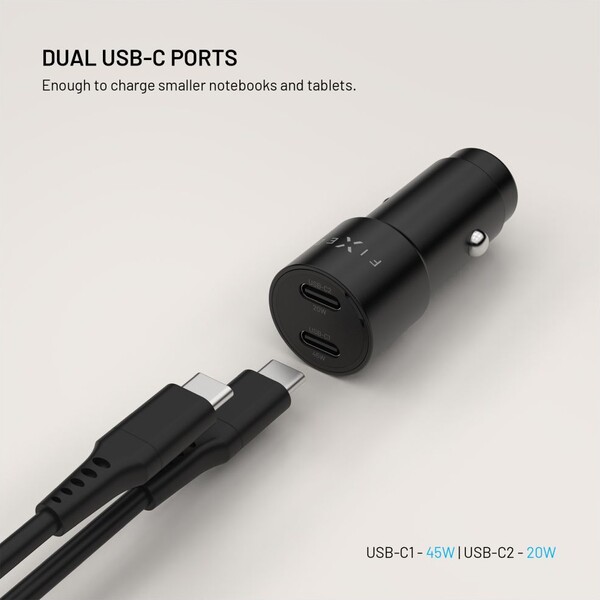 FIXED-autonabijecka-s-2xUSB-C-vystupem-podpora-PD-3-0-65W-cerna