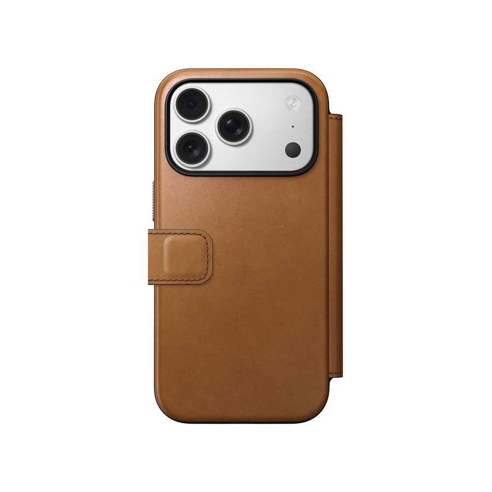 Nomad-Modern-Leather-Folio-MagSafe-kozene-pouzdro-iPhone-17-Pro-English-Tan