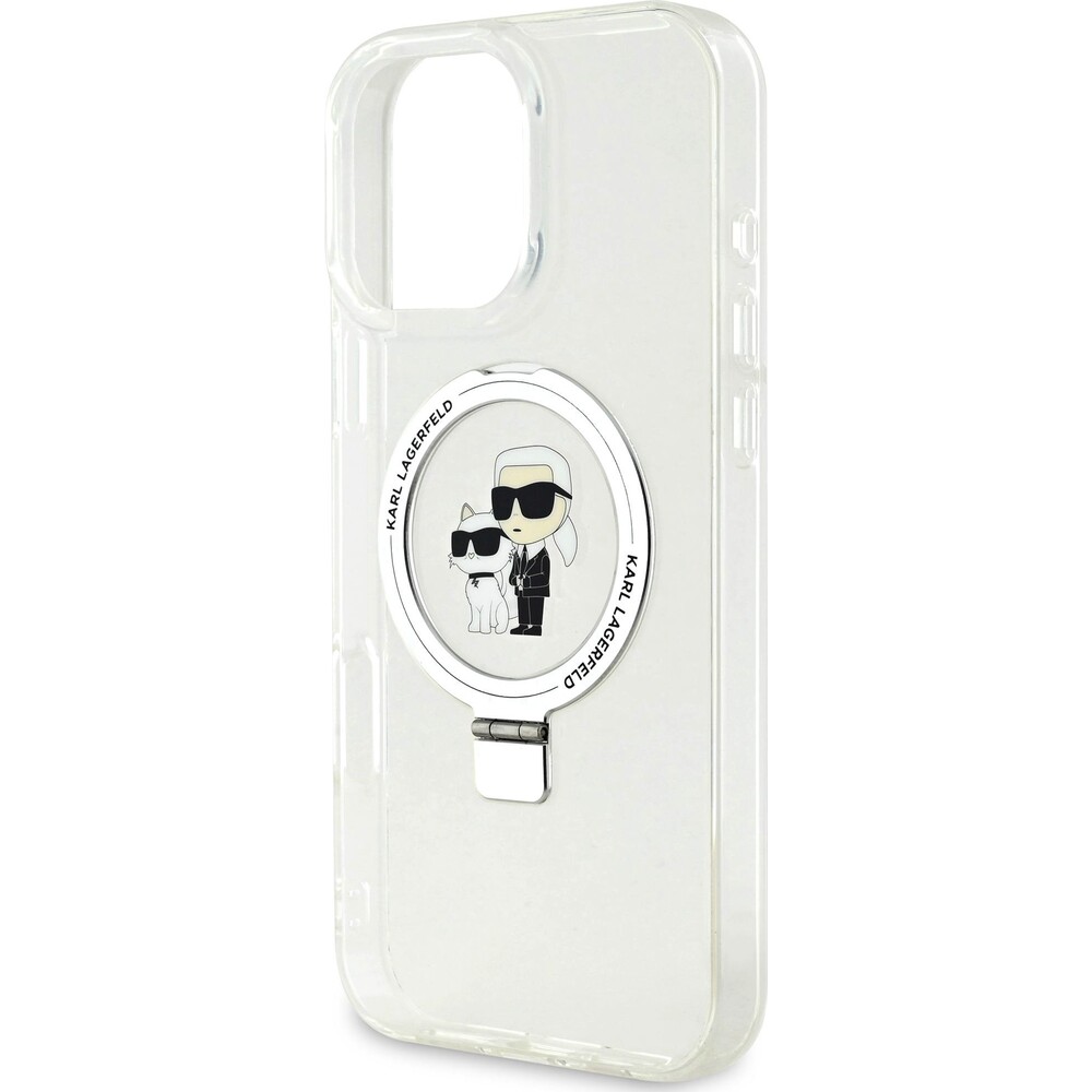 Karl-Lagerfeld-Ringstand-Karl-and-Choupette-MagSafe-kryt-pro-iPhone-16-Pro-Max-bily