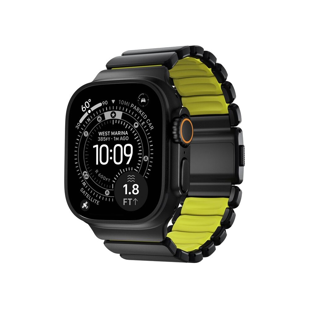 Nomad-Stratos-Band-FKM-reminek-Apple-Watch-45-46-49mm-Black-Titanium-Volt