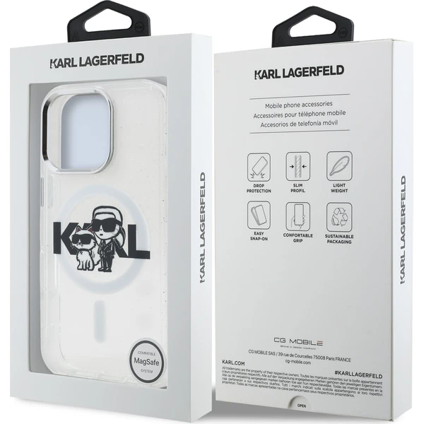 Karl-Lagerfeld-IML-Glitter-Karl-and-Choupette-Sketch-MagSafe-kryt-iPhone-16-Pro-ciry