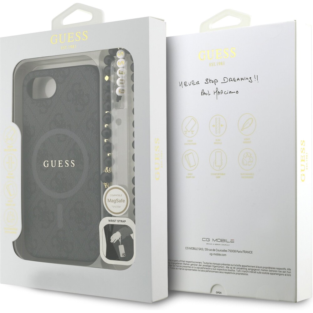 Guess-PU-Leather-4G-Colored-Ring-Strap-MagSafe-kryt-iPhone-17e-16e-cerny