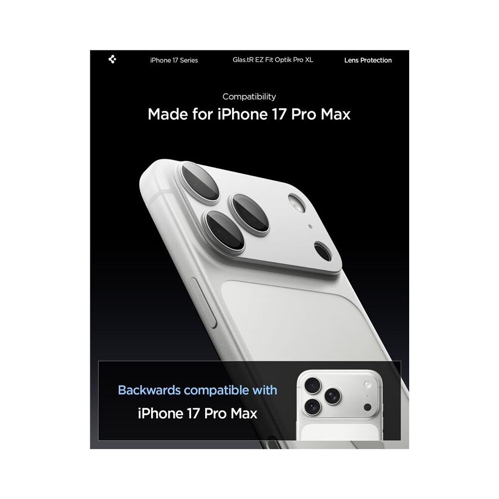 Spigen-Glass-tR-EZ-Fit-Optik-Pro-XL-sklo-na-fotoaparat-iPhone-17-Pro-Max-stribrne