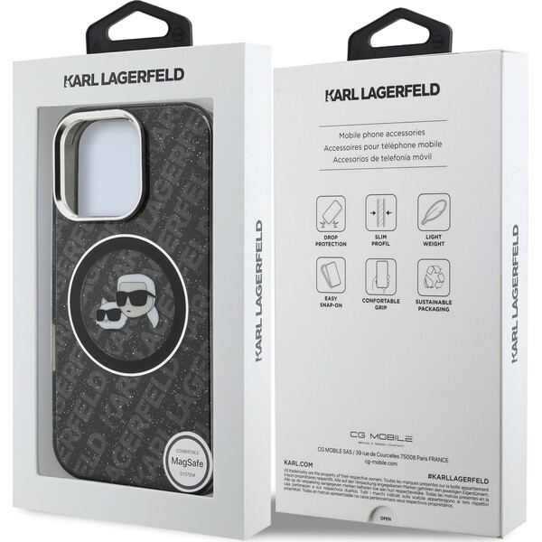 Karl-Lagerfeld-IML-K-CH-Heads-Repeated-Logo-MagSafe-kryt-iPhone-16-Pro-Max-cerny