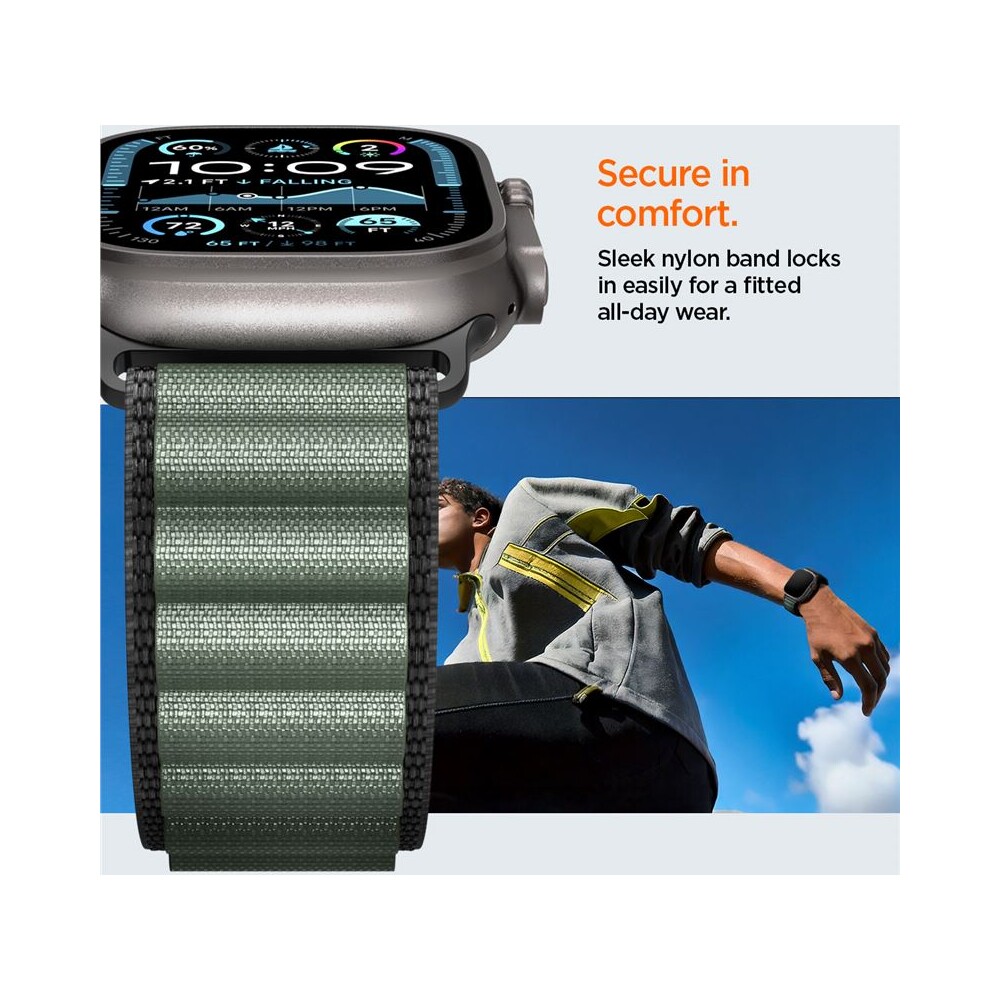 Spigen-Fabric-Band-hook-reminek-Apple-Watch-49-46-45-44mm-cerny-zeleny