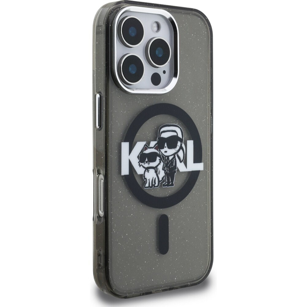 Karl-Lagerfeld-IML-Glitter-Karl-and-Choupette-Sketch-MagSafe-kryt-iPhone-16-Pro-Max-cerny