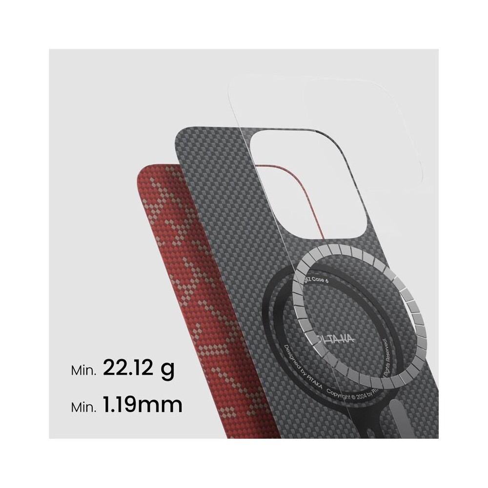 Pitaka-Tactile-Woven-Case-kryt-iPhone-16-Pro-PTK-Red-Gold