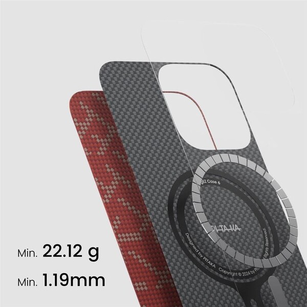 Pitaka-Tactile-Woven-Case-kryt-iPhone-16-Pro-PTK-Red-Gold