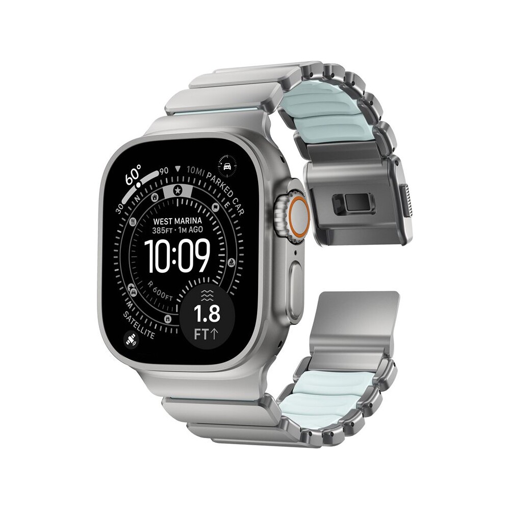 Nomad-Stratos-Band-FKM-reminek-Apple-Watch-45-46-49mm-Natural-Titanium-Icy-Blue