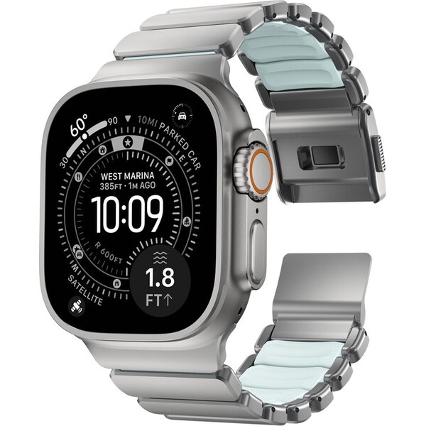 Nomad-Stratos-Band-FKM-reminek-Apple-Watch-45-46-49mm-Natural-Titanium-Icy-Blue