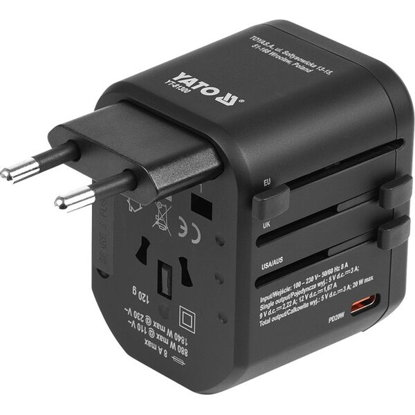 Vasco-Yato-univerzalni-cestovni-adapter-PD-USB-C-QC3-0-USB-A-
