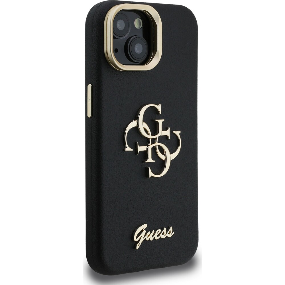 Guess-PU-Grained-4G-Logo-Stand-Camera-Frame-kryt-iPhone-15-cerny