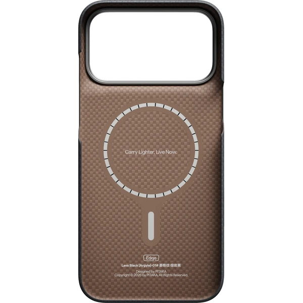 Pitaka-Edge-Case-Argyle-MagSafe-kryt-iPhone-18-Pro-Max-Lava-Black
