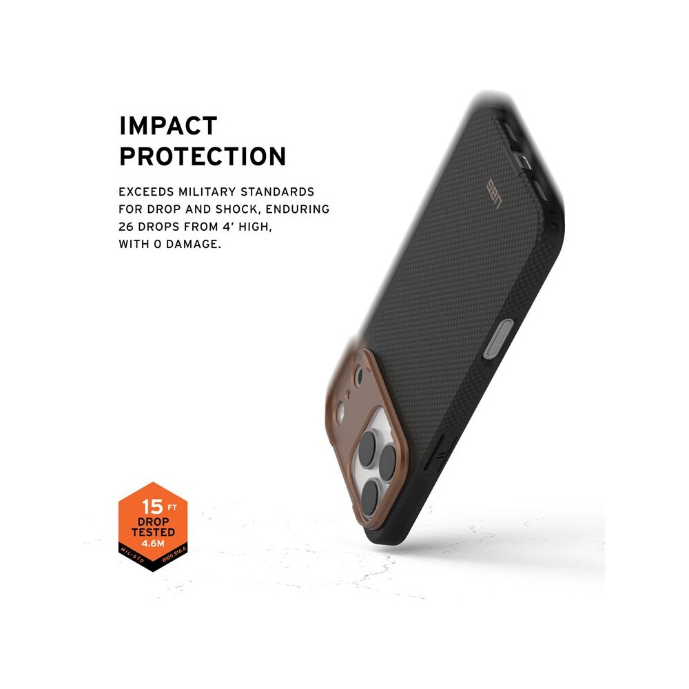 UAG-Fibr-Armr-MagSafe-kryt-iPhone-17-Pro-Max-kevlar-cerny-bronzovy