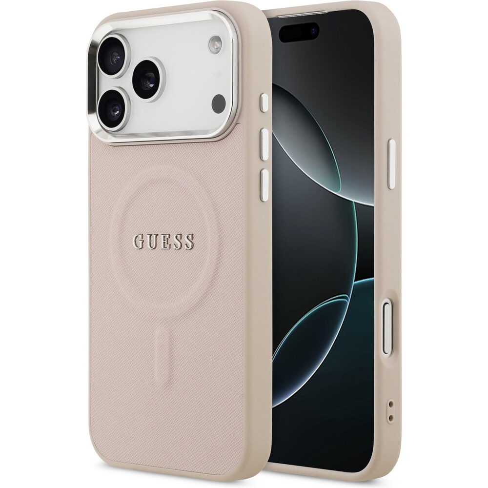 Guess-PU-Saffiano-MagSafe-kryt-iPhone-17-Pro-ruzovy