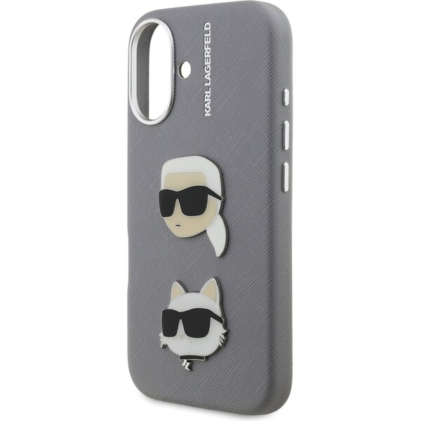 Karl-Lagerfeld-Grained-PU-K-CH-Heads-kryt-iPhone-16-sedy