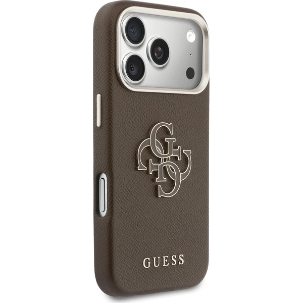 Guess-PU-Resin-Logo-kryt-iPhone-17-Pro-hnedy