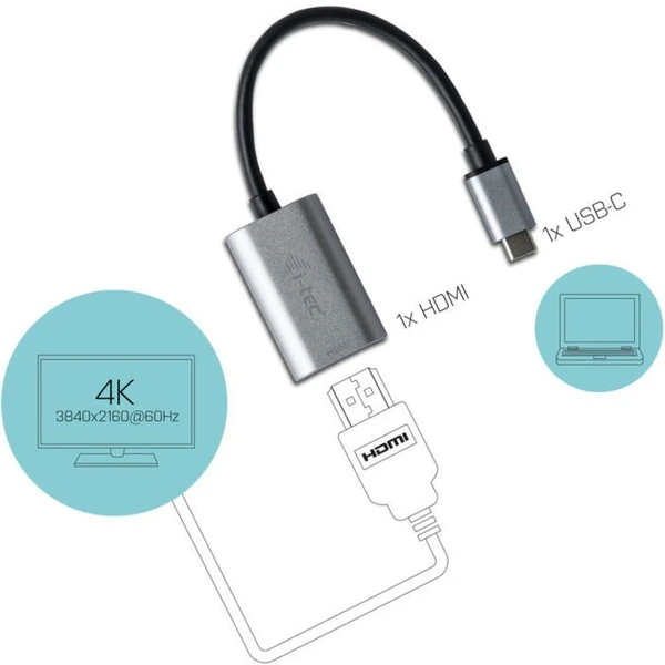 i-tec USB-C/HDMI redukce 0,15m stříbrná - Kabely a redukce - Obrázek 30FA000501