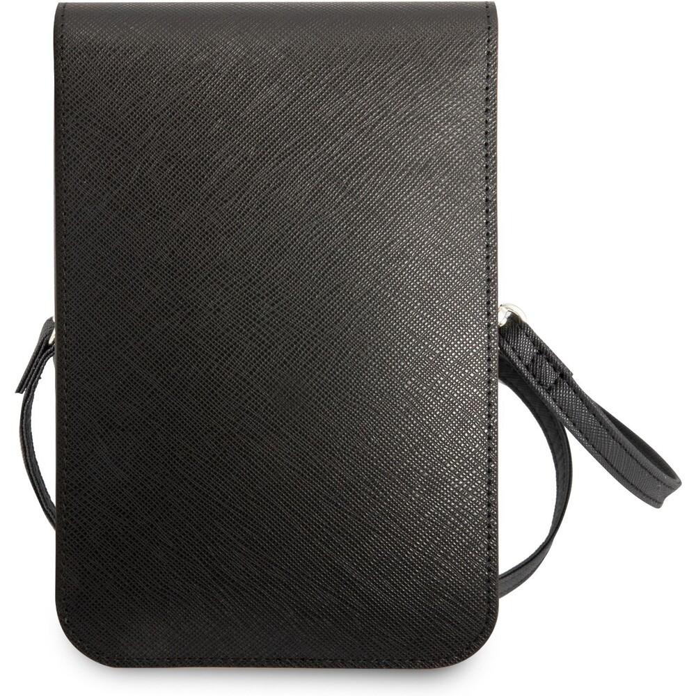 Guess-PU-Saffiano-Triangle-Logo-Phone-Bag-cerne