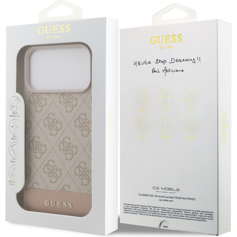 Guess-PU-4G-Stripe-Zadni-Kryt-pro-iPhone-17-Pro-Max-ruzovy