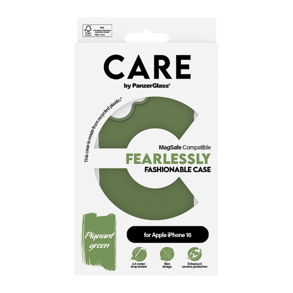 PanzerGlass-CARE-kryt-Apple-iPhone-16-MagSafe-Fearlessly-zeleny